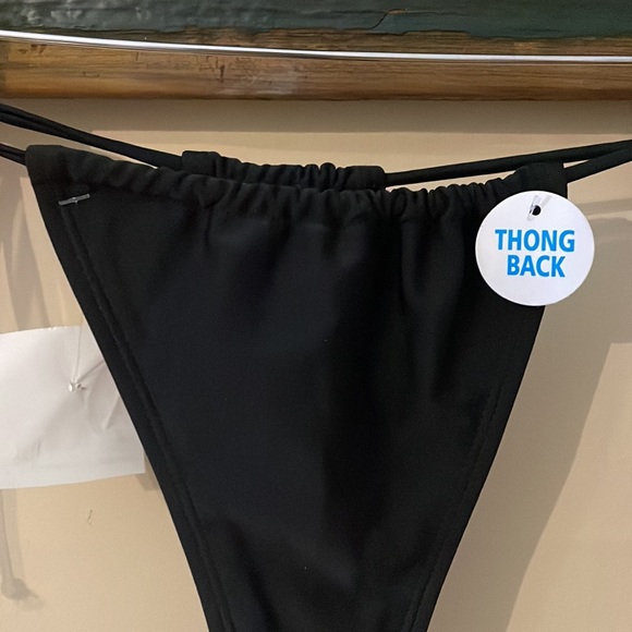 2/$25 Betty Jade Black Thong Swim Bottom Size XL - Picture 6 of 11